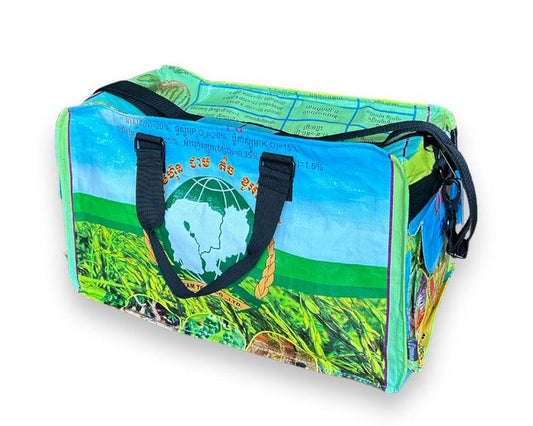 Small Upcycled Duffel Bag, Sustainable
