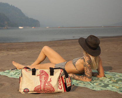 Small Upcycled Duffel Bag, Sustainable