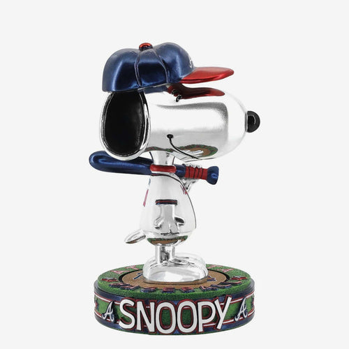 Snoopy Atlanta Braves 2025 Peanuts Electroplated Bighead MLB Baseball Bobblehead