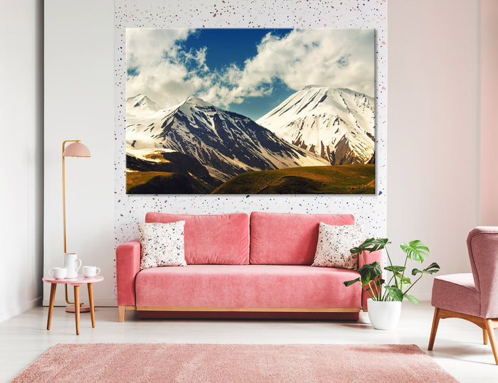 Snow Covered Mountains Canvas Print #7033