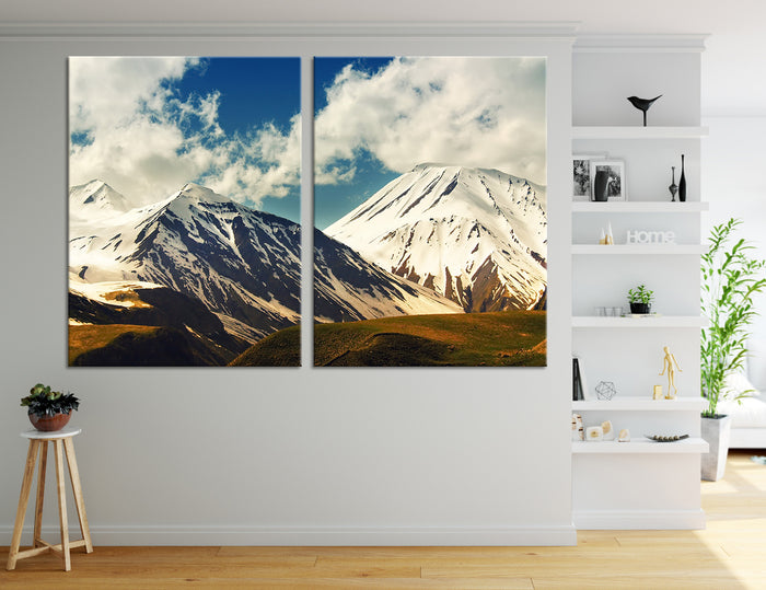 Snow Covered Mountains Canvas Print #7033