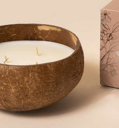 Soy Candle hand poured in Coconut Shell- Fair Trade and Sustainable