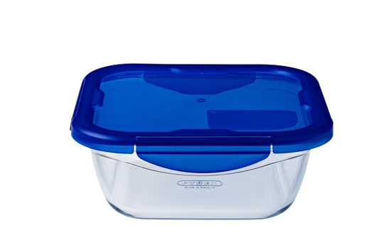 Square glass dish with waterproof lid - Cook & Go