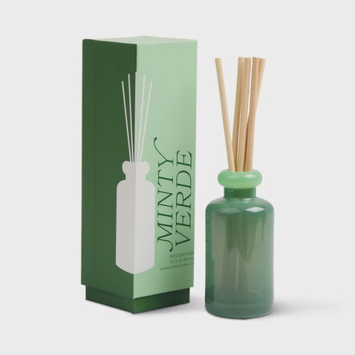 Stack Dark Green & Bright Green Glass Diffuser - Minty Verde