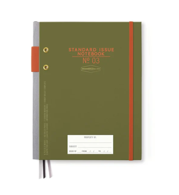 Standard Issue Planner Notebook - Army Green & Chili