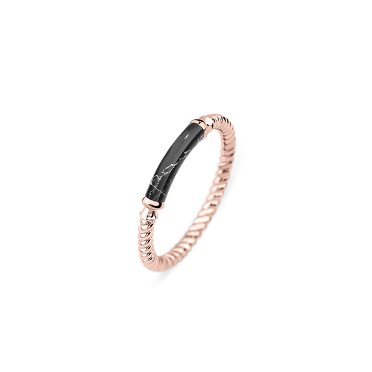 Ring Starboard Roségold Black Marble