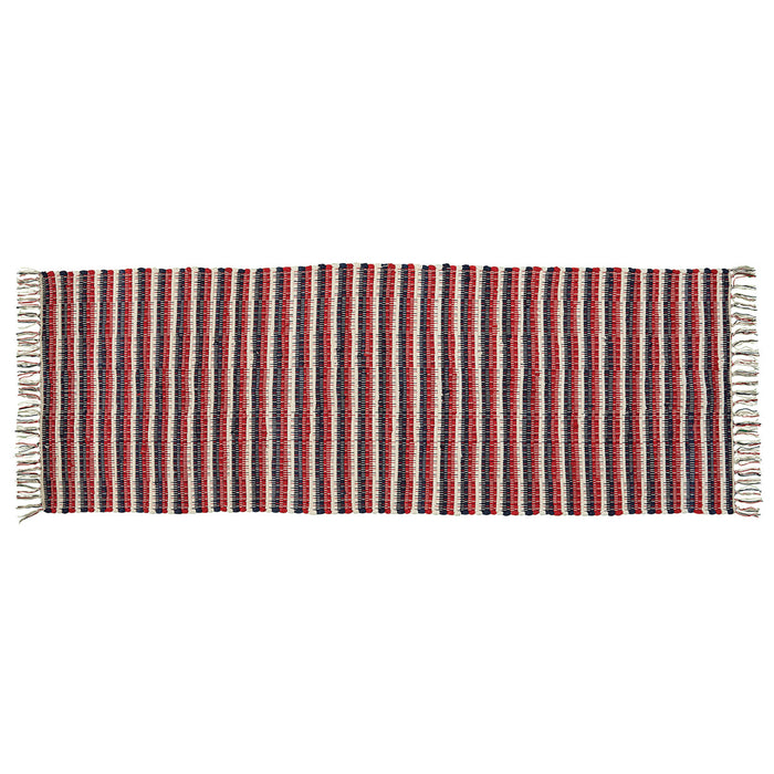 stars and stripes fourth of july rag rug runner