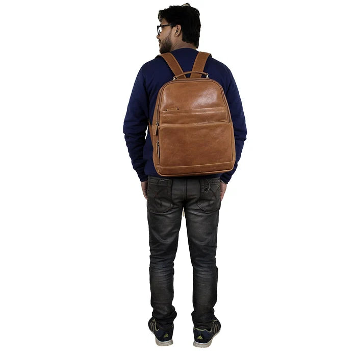 Summit Genuine Leather Travel Backpack for Men Women