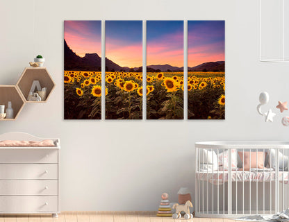 Sunflower Field Canvas Print #7578