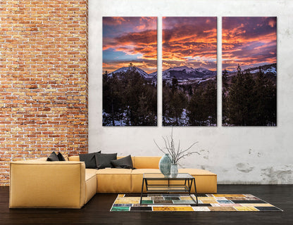 Sunset in the Mountains Canvas Print #7059