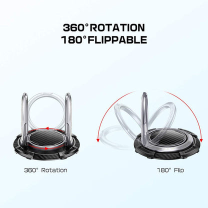 SUPCASE Ring Snap Adhesive Ring Holder and Kickstand-Black