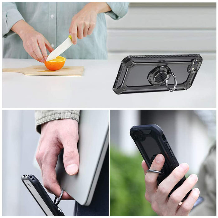 SUPCASE Ring Snap Adhesive Ring Holder and Kickstand-Black
