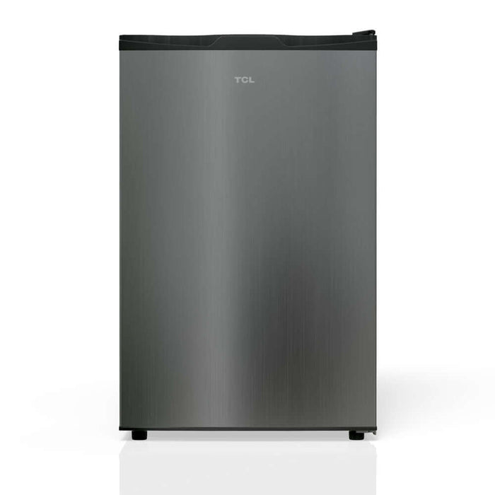 TCL 18 in. 3.1 Cu. Ft. Compact Single Door Mini Fridge in Silver (TRM31S4AV) main image.