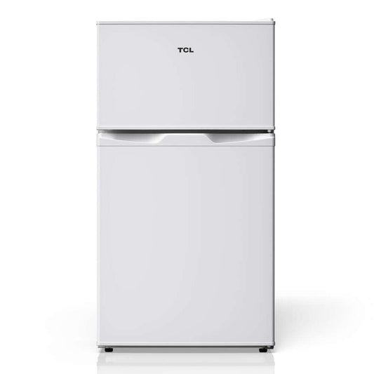 TCL 18 in. 3.1 Cu. Ft. Compact Top Freezer Mini Fridge in White (TRM31D4AW) main image.
