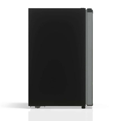 TCL 21 in. 4.5 Cu. Ft. Compact Single Door Mini Fridge in Silver (TRM45S4AV) cabinet side.