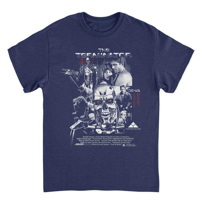 Terminator Movie Collage Navy T-Shirt