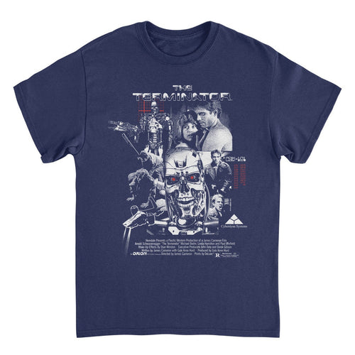 Terminator Movie Collage Navy T-Shirt