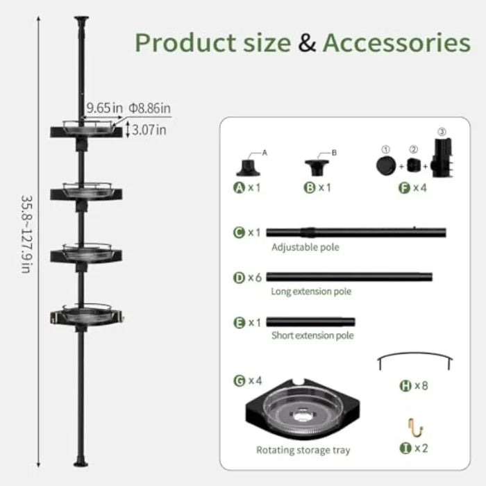 Tessa Tension-Pole Lazy Susan Caddy