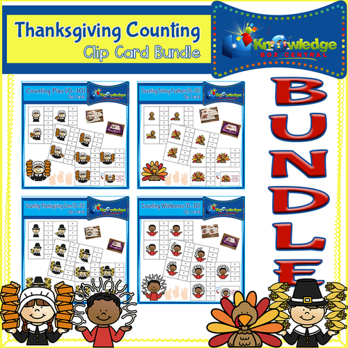 Thanksgiving Counting Clip Cards BUNDLE