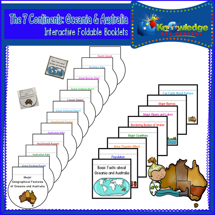 The 7 Continents Interactive Foldable Booklets