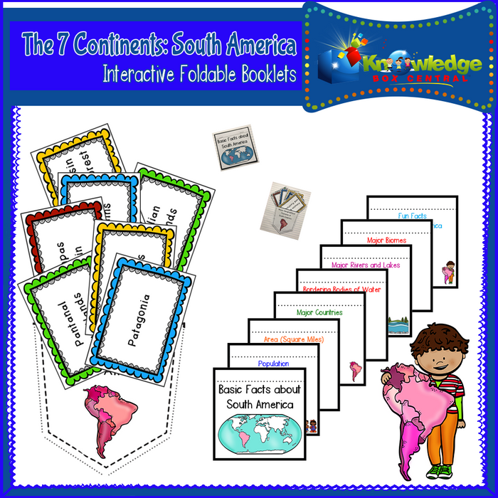 The 7 Continents Interactive Foldable Booklets