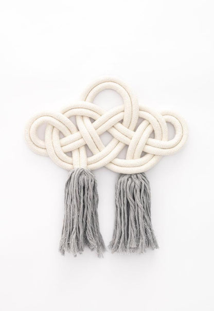The Infinity Knot Blue Grey Wall Hanging, Fair Trade, Give Freedom to Women!