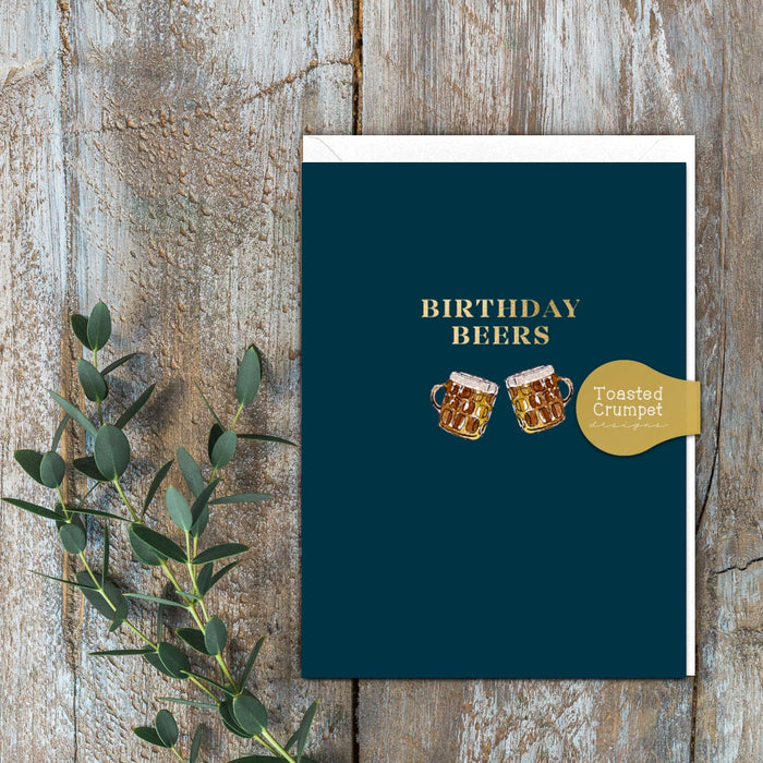 Toasted Crumpet Petite Greetings Card - Birthday Beers
