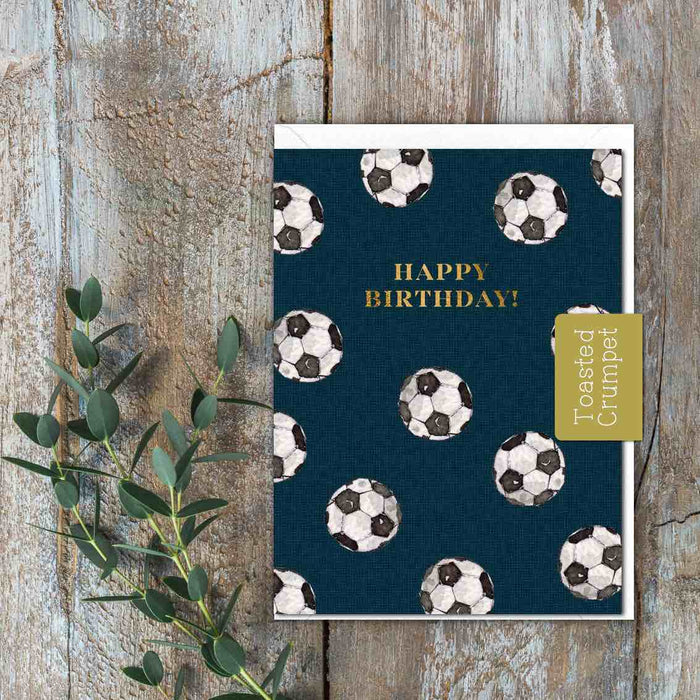 Toasted Crumpet Petite Greetings Card - Football Happy Birthday