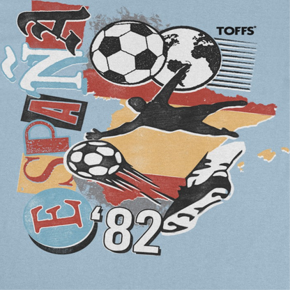 Toffs Retro Soccer Futbol Espana Light Blue T-Shirt