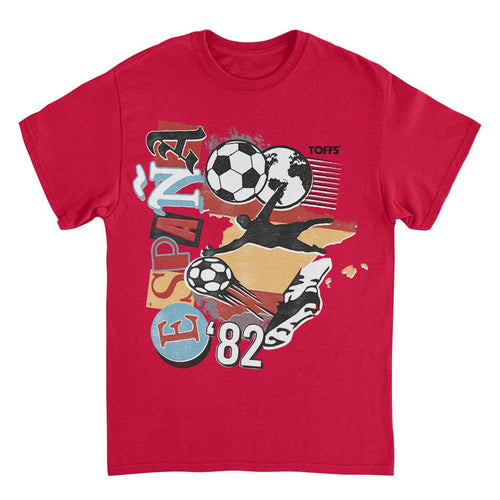 Toffs Retro Soccer Futbol Espana Red T-Shirt