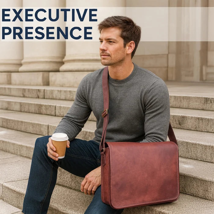 Trekker Artisian Leather Laptop Messenger Bag (15 inch)