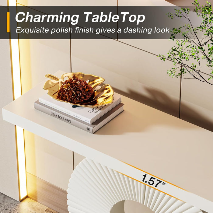 Tribesigns Modern Console Table with Geometric Base - Canva Home
