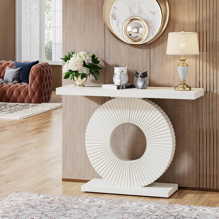 Tribesigns Modern Console Table with Geometric Base - Canva Home