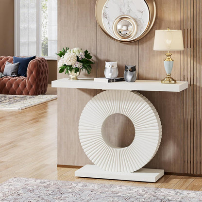 Tribesigns Modern Console Table with Geometric Base - Canva Home