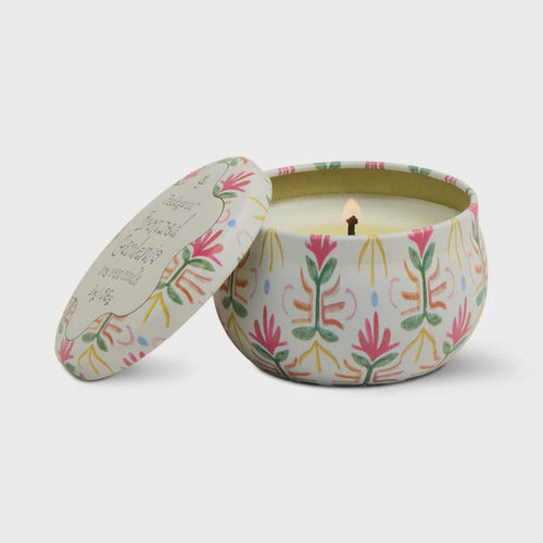 Tulip 2oz Printed Tin Candle - Bronzed Gardenia