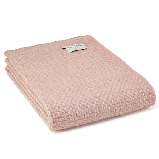 Tweedmill Twill Throw - Dusky Pink & Grey