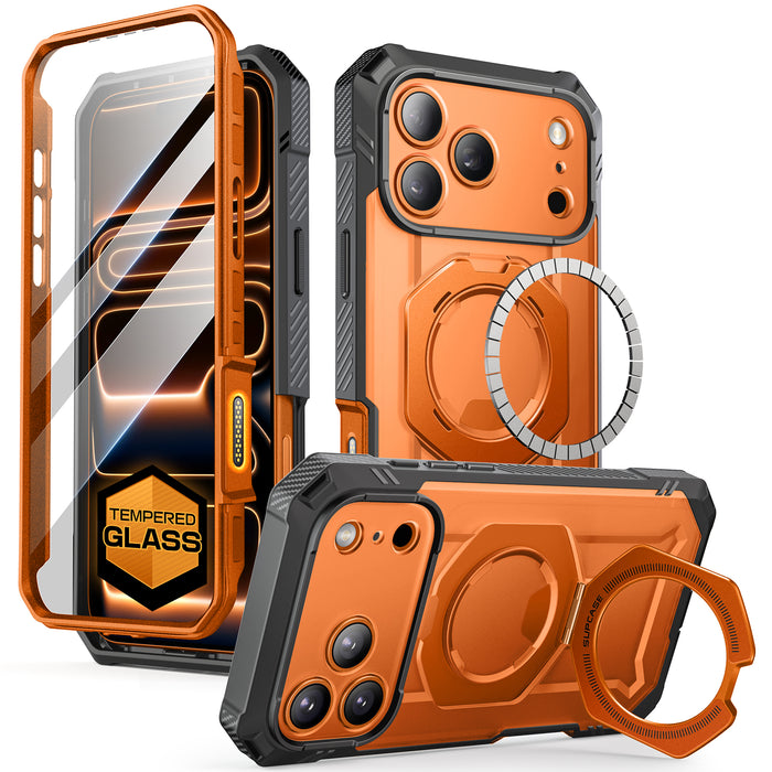 UB GRIP PRO Series iPhone 17 Pro Max MagSafe Phone Case with HD Tempered Glass - Coral