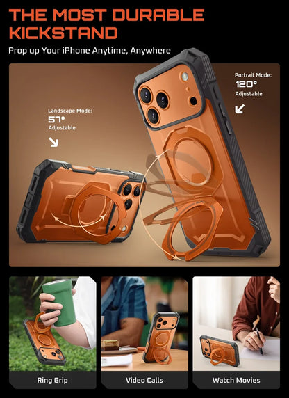 UB GRIP PRO Series iPhone 17 Pro Max MagSafe Phone Case with HD Tempered Glass - Coral