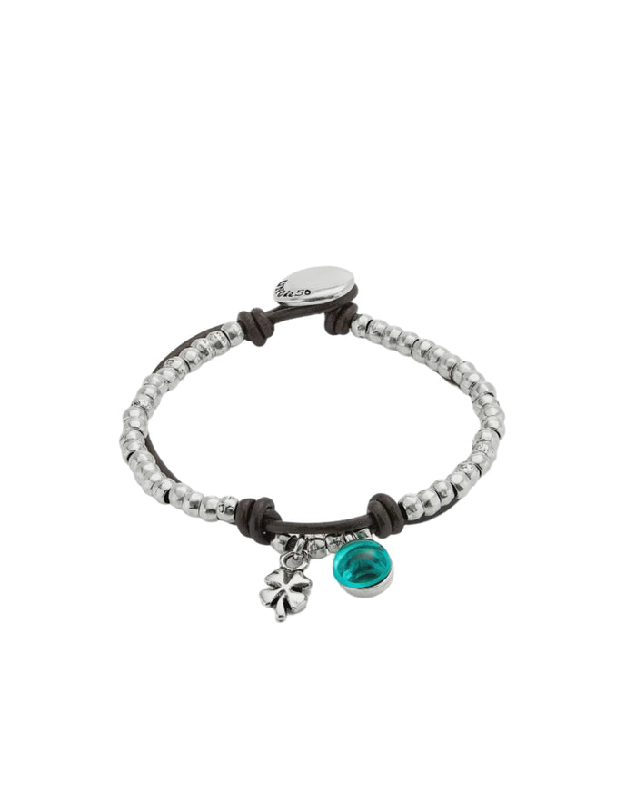 UNOde50 Four Leaf Clover & Murano Glass Beaded Bracelet