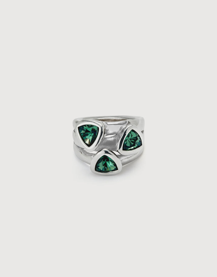 UNOde50 Triple Crystal Ring - Green