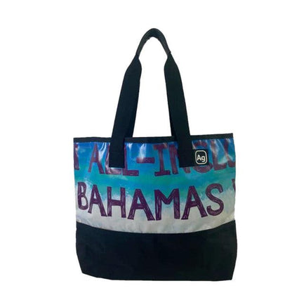 Upcycled Billboard Zipper Top Tote Bag - Medium, Sustainable, Saves Landfill Space