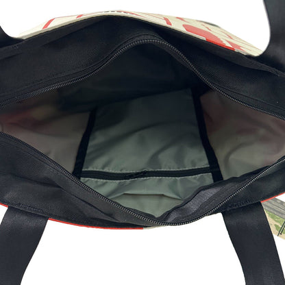 Upcycled Billboard Zipper Top Tote Bag - Medium, Sustainable, Saves Landfill Space