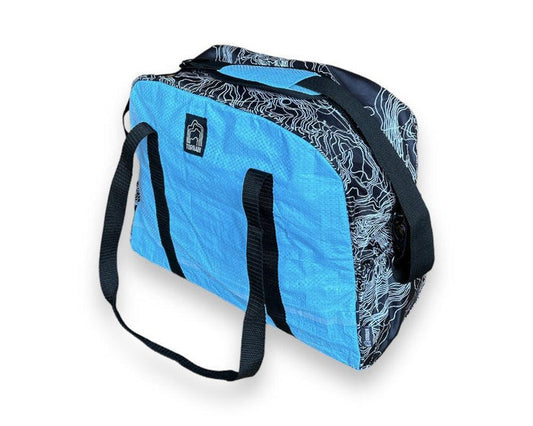 Upcycled Bowler / Diaper Bag, Made from Seed Bags, Saves Landfill Space