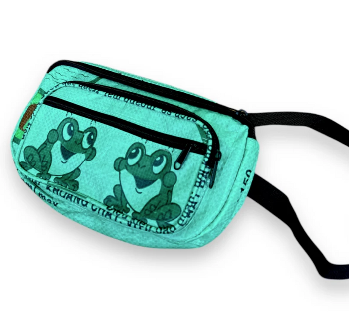 Upcycled Fanny Pack / Hip Bag  / Moon Bag / Belly Bag, made from Feed & Cement Bags - Sustainable