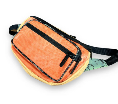 Upcycled Fanny Pack / Hip Bag  / Moon Bag / Belly Bag, made from Feed & Cement Bags - Sustainable