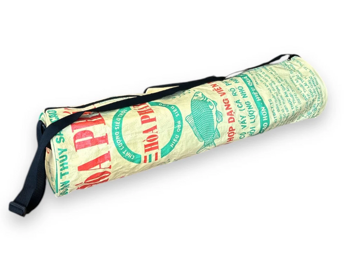 Upcycled Yoga Mat Bag made from Feed & Cement Bags -Helps Save Landfills & Gives Back!