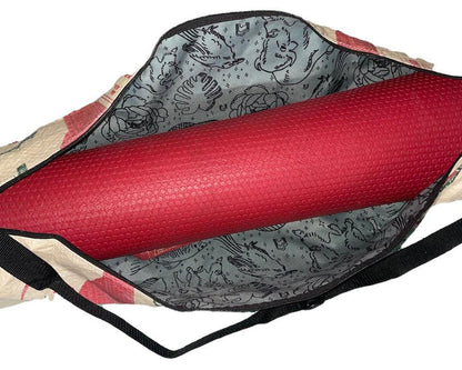 Upcycled Yoga Mat Bag made from Feed & Cement Bags -Helps Save Landfills & Gives Back!