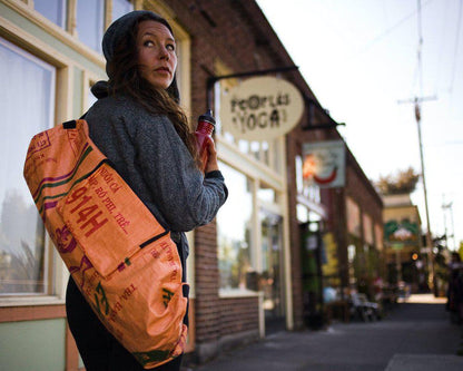 Upcycled Yoga Mat Bag made from Feed & Cement Bags -Helps Save Landfills & Gives Back!
