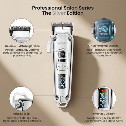 VGR V-006 Professional Hair Clipper For Men, Silver