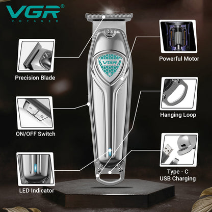 VGR V-911 Hair Trimmer For Men, Silver